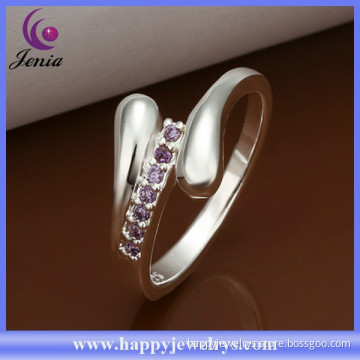 Factory direct price fashion jewelry 925 silver plated zircon infinity ring (CR319)